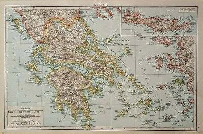 19TH CENTURY MAP OF GREECE / Greece 1895