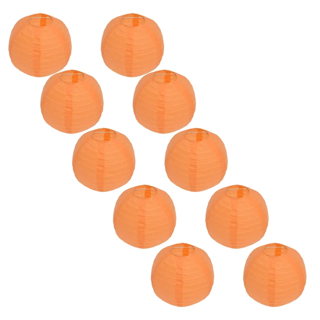 (orange)6 Inch Paper Lantern Durable Excellent Hanging Ball Lantern For Home