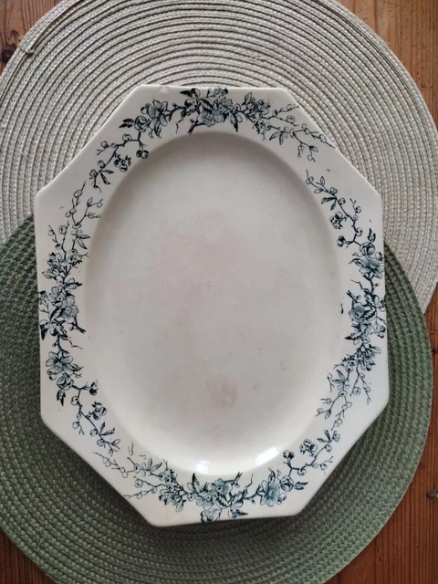 Plat Octogonal Ancien Minton, marqué M&Co Modèle Hugo, Numéroté.