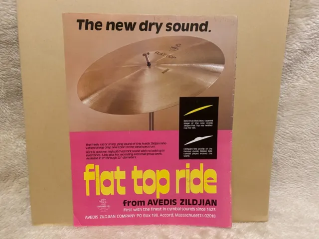 Framed Advert 11X8 Avedis Zildjian Flat Top Ride Cymbals