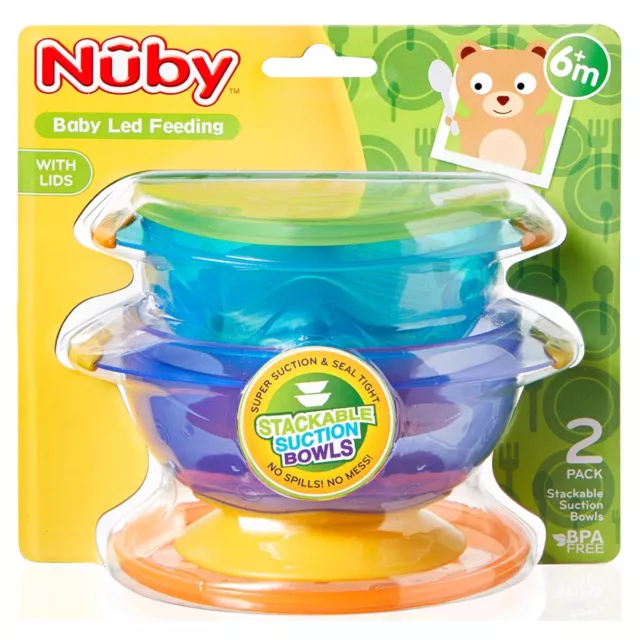 Nuby - Muncheez Apilable Succión Tazones - Juego De 2 Tazones