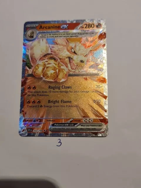 Arcanine Ex Scarlet and Violet  032/198  Double Rare Pack Fresh  TCG Pokemon [3]