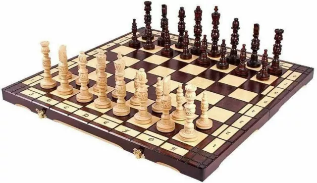 Juego de ajedrez de madera tallado a mano exclusivo de GALANT Tablero de... 2