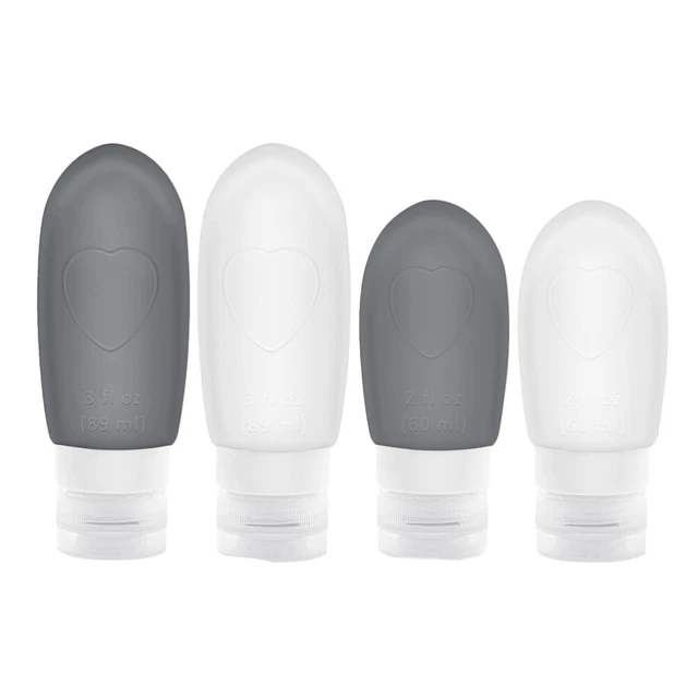 4 Pcs Bouteilles De Voyage En Silicone Contenant De Lotion Extérieur