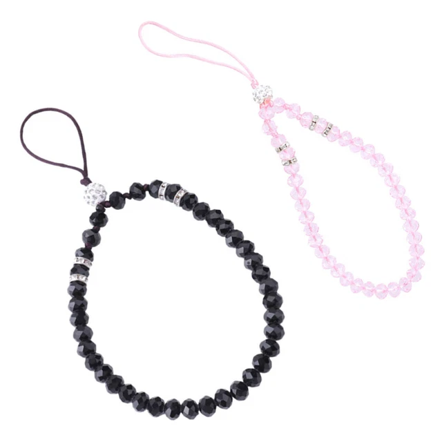 2 Pcs Beaded Keychain Belt Key Holder Phone Hand Lanyard Cell Phone