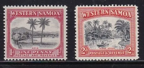 Album Schätze Samoa Scott #167-168 Apia, River Scene Neuwertig Nh