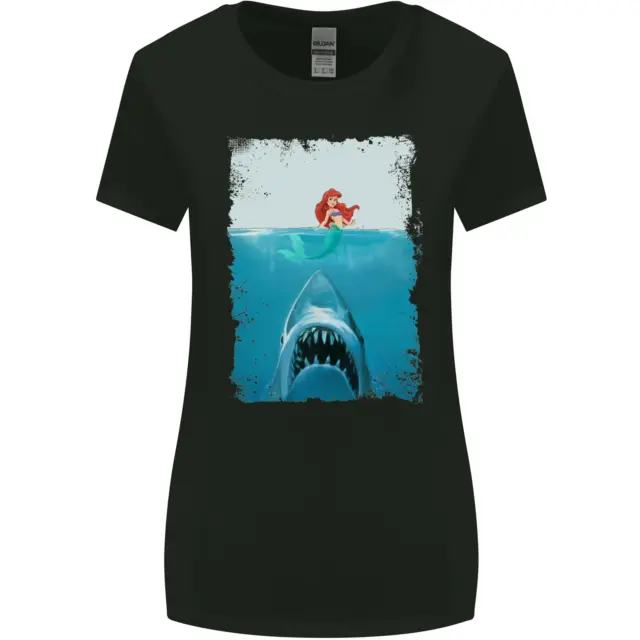 Funny Shark Parody Scuba Diving Fishing Womens Wider Cut T-Shirt