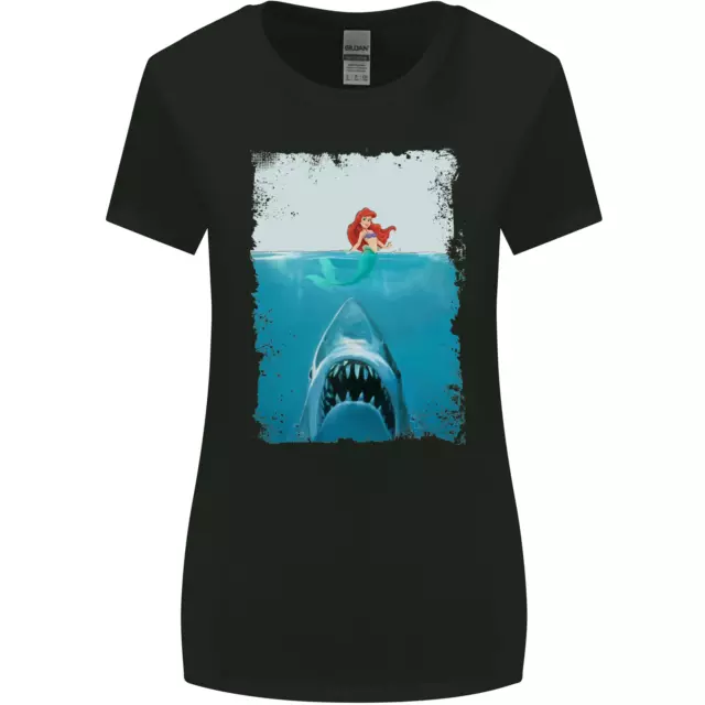 Funny Shark Parody Scuba Diving Fishing Womens Wider Cut T-Shirt
