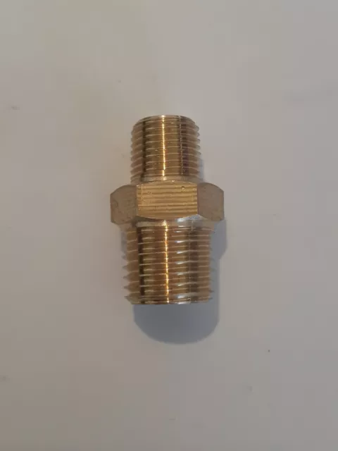 Brass 1/8" Male To 1/4" Male NPT Reducer Adapter Pipe Fitting Threaded Connector