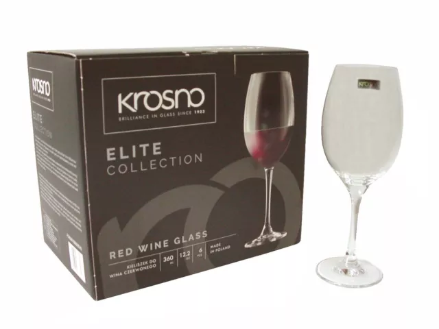 (36450) Lote 6 Copas Cristal Vino Tinto Elite Avant Garde Krosno 360Ml