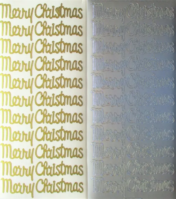 Merry Christmas PEEL OFF STICKERS Script Santa Cardmaking