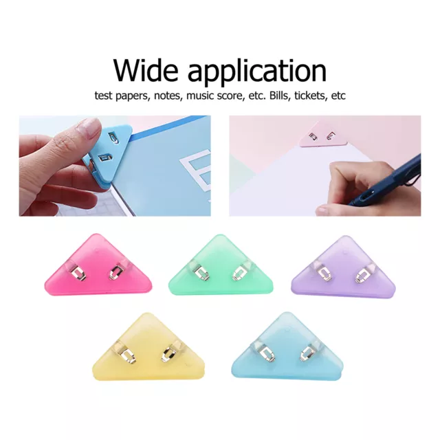 15Pcs Triangular Paper Clips 90 Degrees Corner Clips Stationery Accessories EJJ