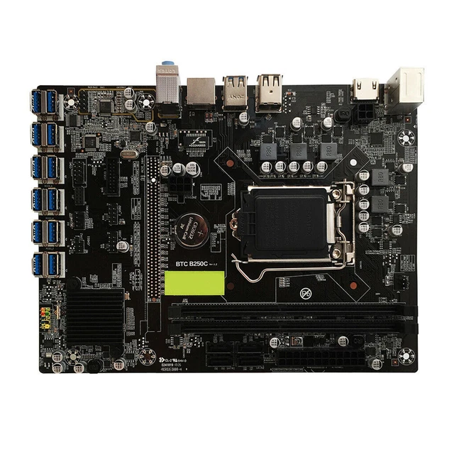 B250C BTC 12P PCI Express DDR4 Computer Mining Motherboard for LGA1151 Gen6/7
