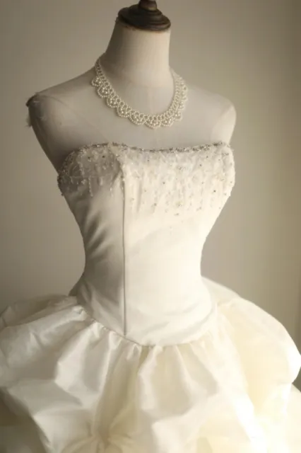 Vintage Sleeveless Wedding Dresses Satin 1950s 60s Sweetheart Bridal Ball Gowns 3