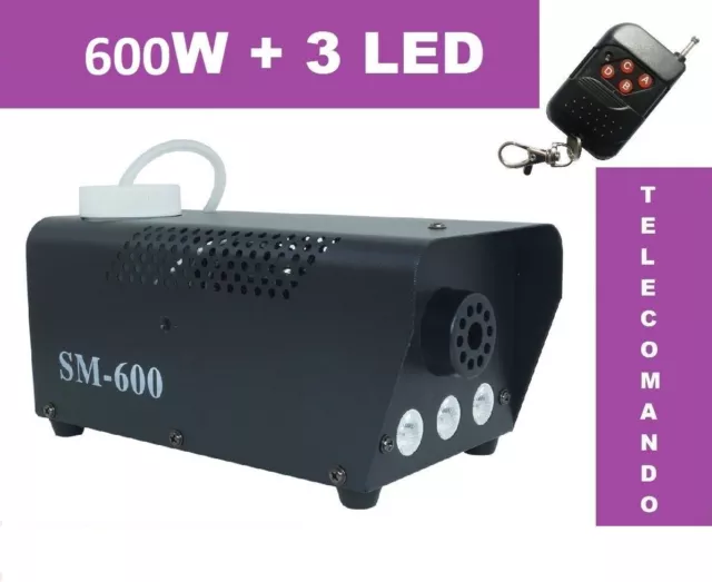 Machine Fumée Fog Télécommande Effets Lumière 600w Watt 3 LED Discothèque Cir