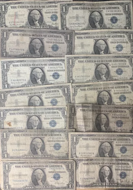 ✯LOT of 5 1935-1957 $1 SILVER CERTIFICATES RARE BLUE SEAL ONE DOLLAR BILL NOTES✯ 2