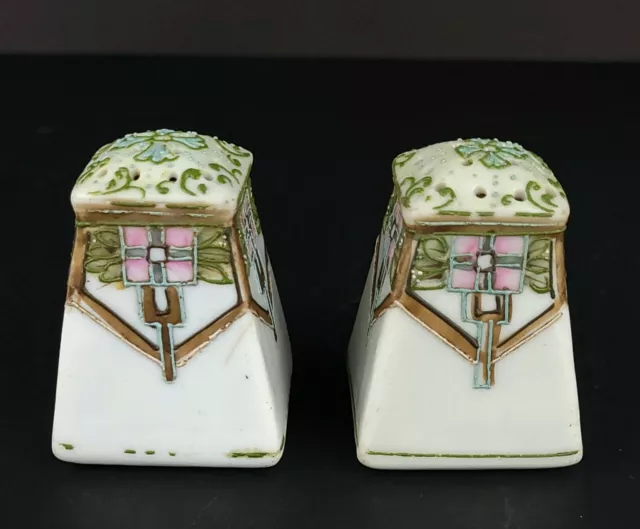 Antique Art Deco Hand Painted Salt and Pepper Shakers - Germany?