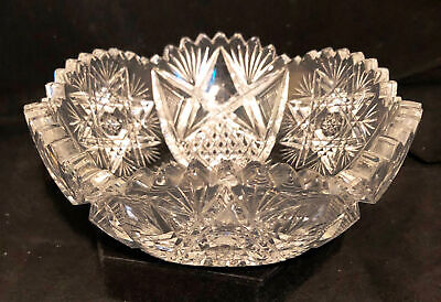 American Brilliant cut glass Bowl Maple City Glass Co Enalia pattern 1905