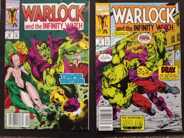 Marvel Comics Warlock and the Infinity Watch #12 & 13 newsstand 1993 VF+/NM