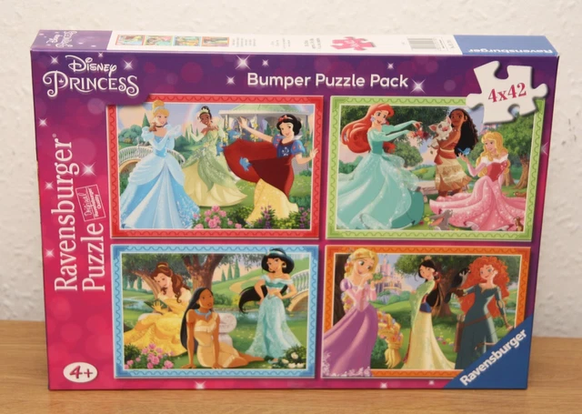 RAVENSBURGER DISNEY PRINCESS Bumper Puzzle Pack 4 x 42 Piece Jigsaw 4 ...