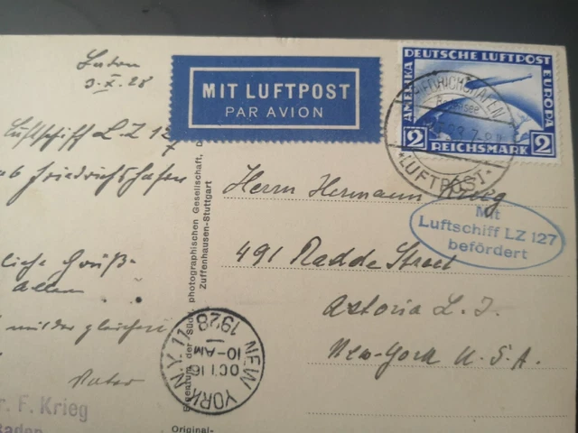 Zeppelinpost  echt gelaufen