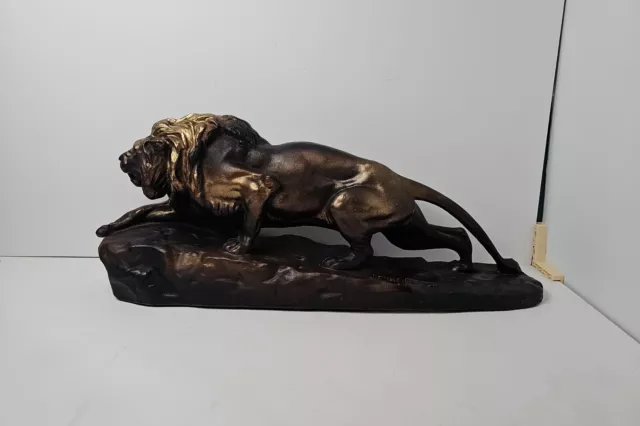 Vtg Isidore Jules Bonheur Lion On The Prown Statue Sculpture Bronze Tone Large