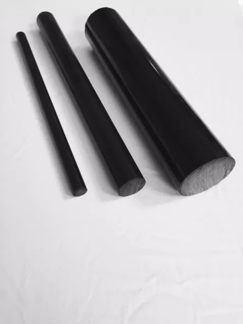 1-1/8" Diameter Black Delrin Acetal Rod - Priced Per Foot - Cut to Size!