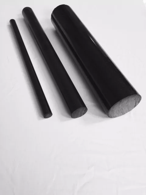 1/2” Diameter Black Delrin Acetal Rod- Priced Per Foot - Cut to Size!