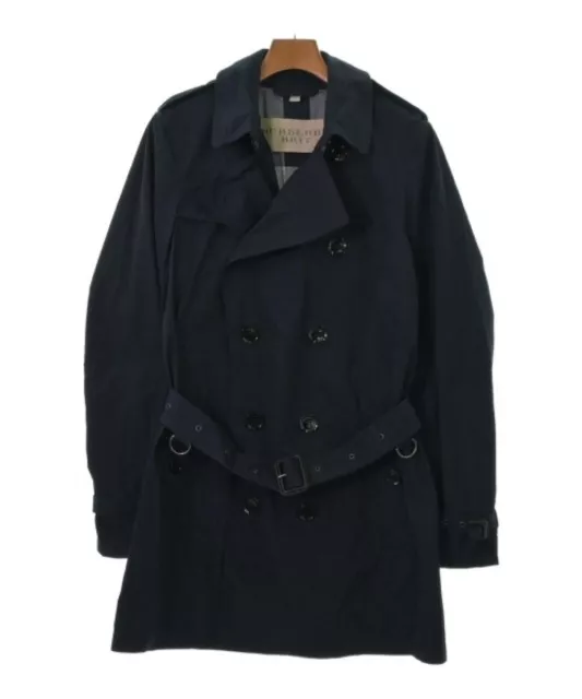 Burberry Brit Trench Coat Men's Navy Blue Polyester Size XS