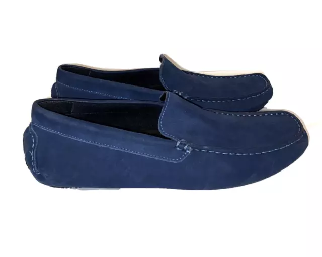 DONALD PLINER BLUE Vazo Nubuck Leather Loafers Moccasins Shoes 7.5 $49. ...