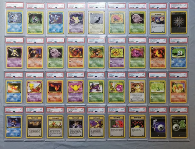 Psa Graded Team Rocket Pokémon Card Bundle X36 1st Edition, Holo, Non Holo Psa 9