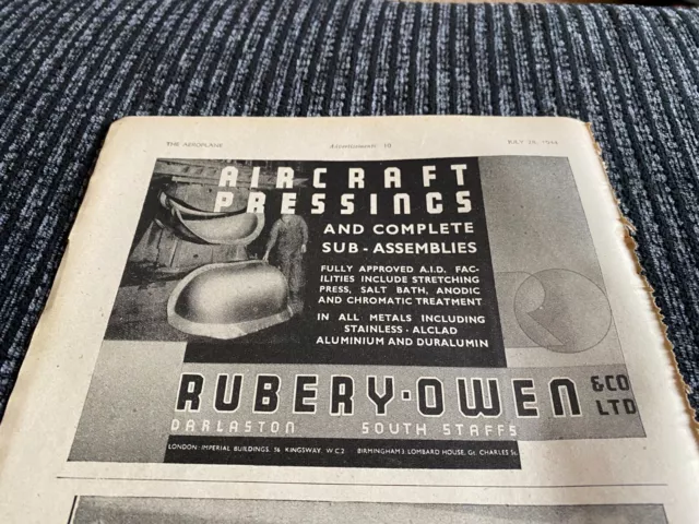 Fabk1 Advert 5X8 Rubery Owen Darlaston - Aircraft Pressings