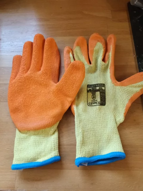Portwest Orange Work Gloves ,latex Coated Rubber,great For Gardening, Building