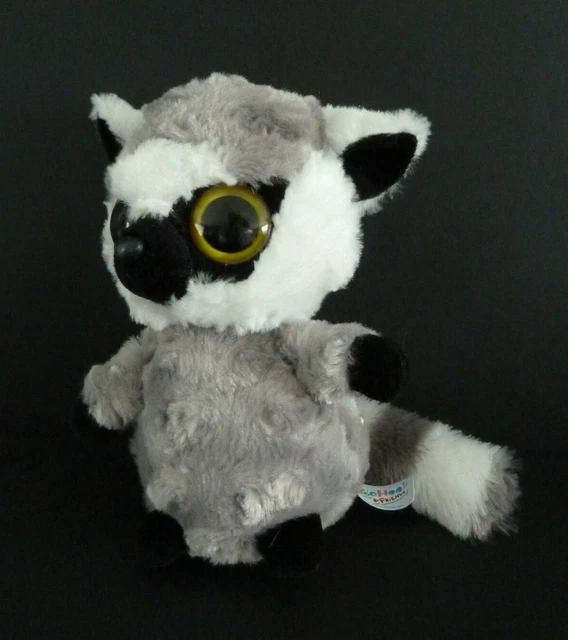 V8- DOUDOU PELUCHE YOOHOO & FRIENDS LEMURIEN GRIS BLANC NOIR 16cm - EXCELL. ETAT