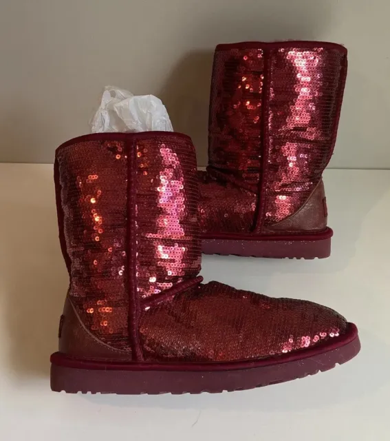UGG Australia Boots Short Ruby Red Limited Edition US Women’s Size 7 EU 38
