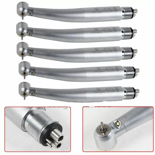 1-5pcs Turbina High Speed Dental Fiber Optic E-generator LED Handpiece 4 Hole ns