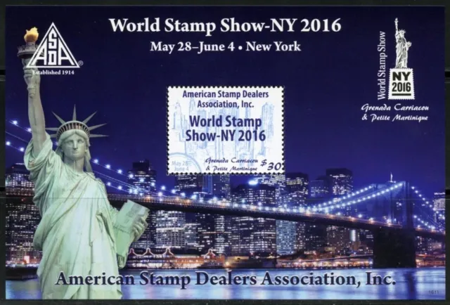 Grenadines - 2016 New York World stamp show Souvenir sheet of 1 stamp MNH