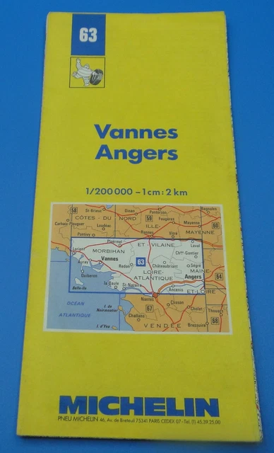 MICHELIN CARTE 64 Angers Orleans 1972 Maps Karte Cartolina EUR 0,99