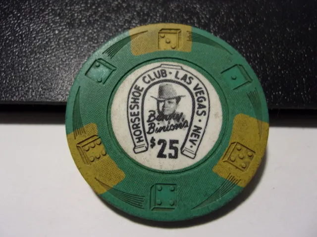 BINION'S HORSESHOE CLUB CASINO $25 hotel gaming poker chip - Las Vegas, NV