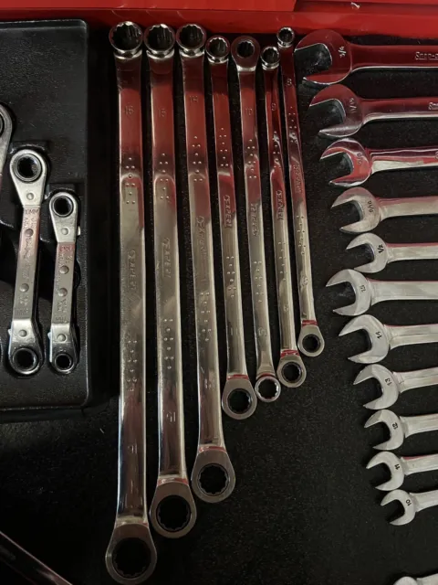 7x Expert Sold By Mac Tools Ring End & Ratchet Extra Long Metric Ring Spanners.