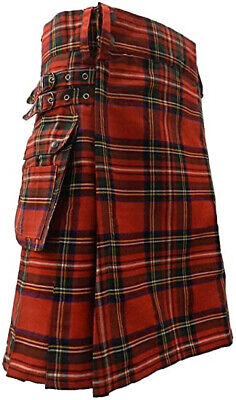 Scottish Royal Stewart Tartan Utility Kilt For Men 28" to 60" Inch Waist Sizes