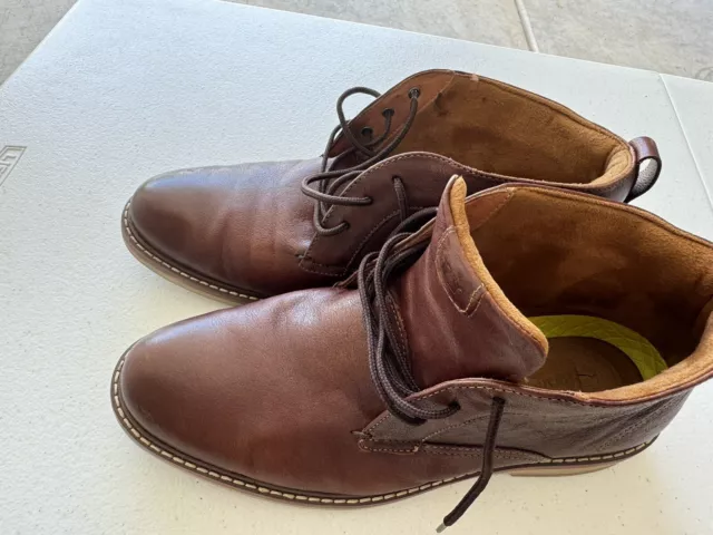 FLORSHEIM FENWAY CAP TOE Mens 9M Brown Lace Up Dress Boots 44.50 PicClick