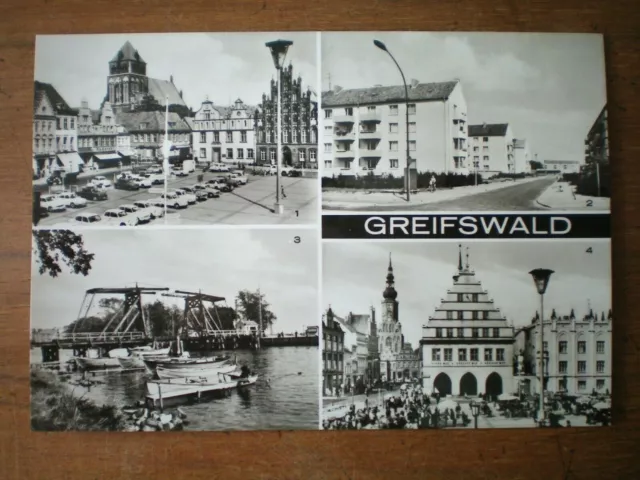 AK, Mecklenburg-Vorpommern, Greifswald, mit 4 Bildern, 1974, ungelaufen