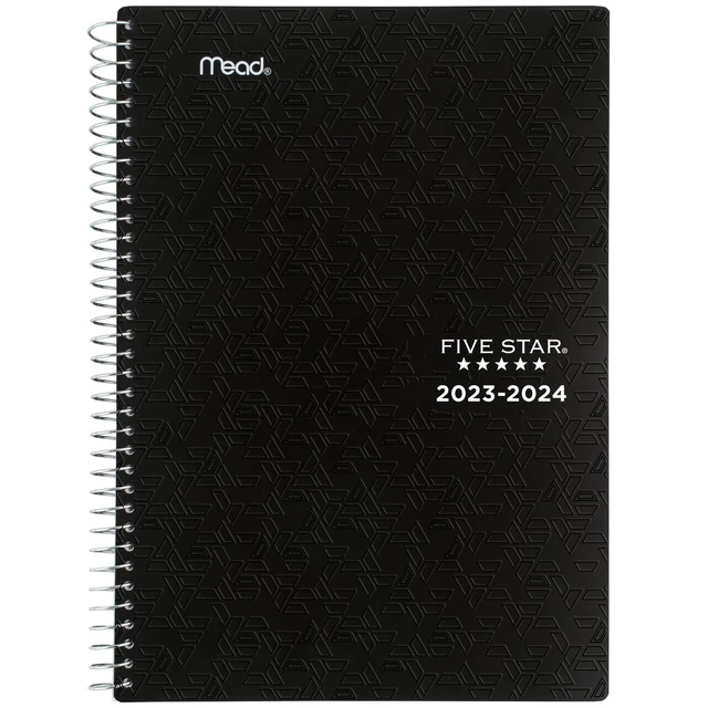 FIVE STAR ACADEMIC 20232024 Weekly Monthly Student Planner Black Small