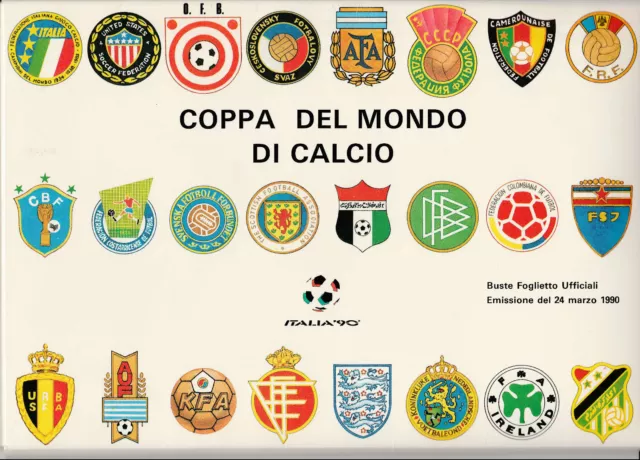 Lotto Italia 90 Mondiali Di Calcio Cartoline Foglietti Buste Francobolli