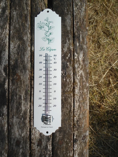 THERMOMETRE EMAILLE OIE émail véritable 800°C FONCTIONNEL NEUF 25cm FABR. FRANCE
