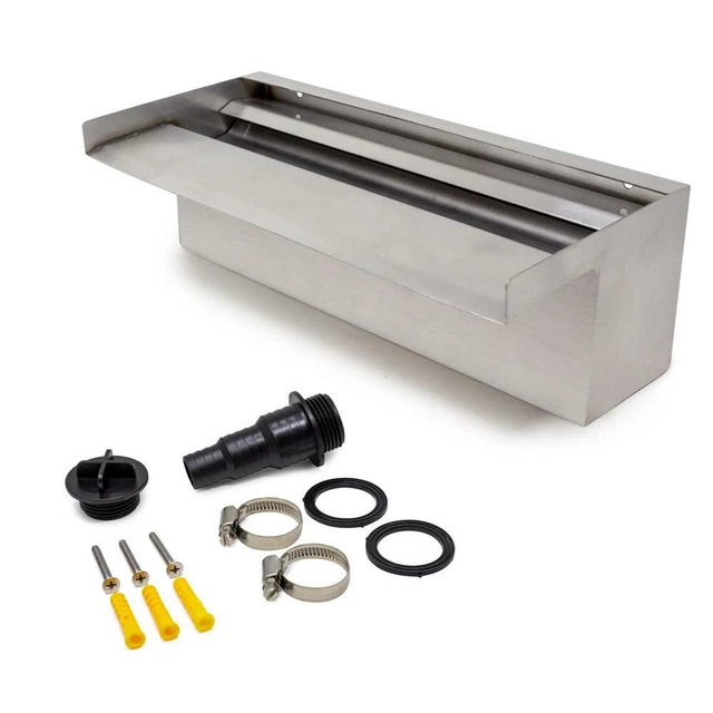 STAINLESS STEEL SPILLWAY Waterfall Water Blade Koi Pond Cascade 30cm