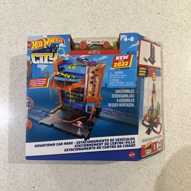 Hot Wheels City Downtown Car Park Playset with Vehicle Included