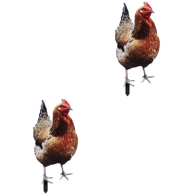 2x Backyard Stake Garden Chicken Stake for Decoration Yard Lawn Garden