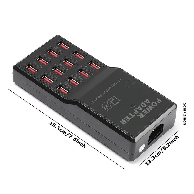 Chargeur de téléphone USB 12 Port Alimentation électrique Station de recharge 3